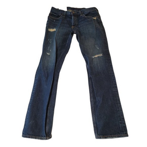 Hollister‎ Mens 31x32 Skinny Dark Wash Distressed Button Fly Jeans